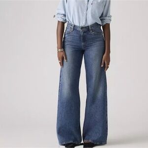 NWT Levi’s 94 Baggy Wide Leg Jeans Womens Midrise Retro Blue Denim Levis